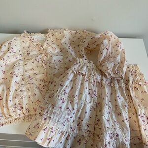 Zara girls floral skirt and shirt set